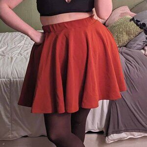UrbanCoco Burnt Orange Skater Skirt, 1XL